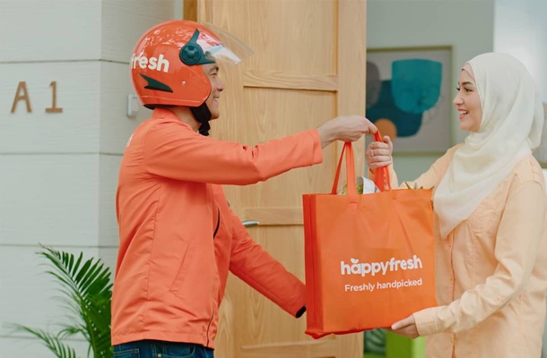 Rider Happy Fresh kirim belanjaan ke rumahmu